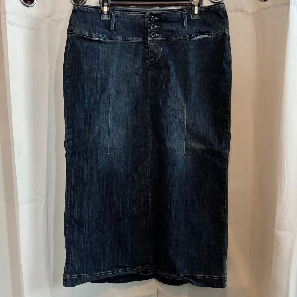 Vtg Jackie Blue Womens Skirt Size 14 Denim‎ Midi Y2K Peasant Western Boho 18330